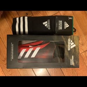 Boys soccer shin guards and socks